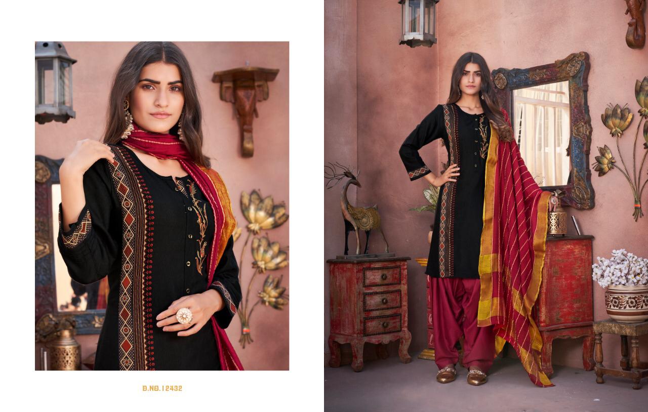KALAROOP AVENUE PATIYALA Latest Fancy Casual Wear Heavy Flex Rayon With Embroidered Work Readymade Salwar Suit Collection