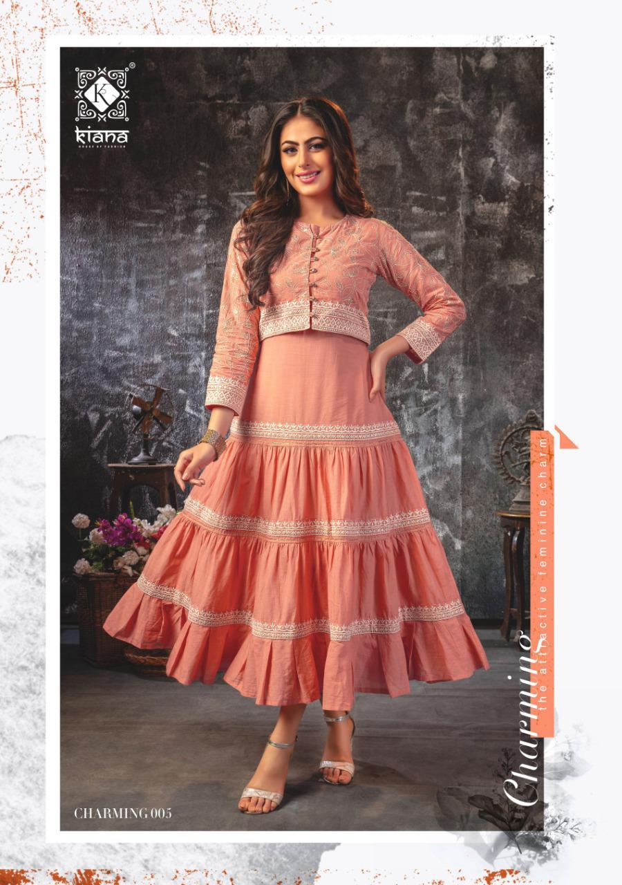 KIANA CHARMING Latest Fancy Wedding Wear Georgette Chanderi Silk and Mal Cotton with Lucknowi work wid sarara pent And dupatta Readymade Collection