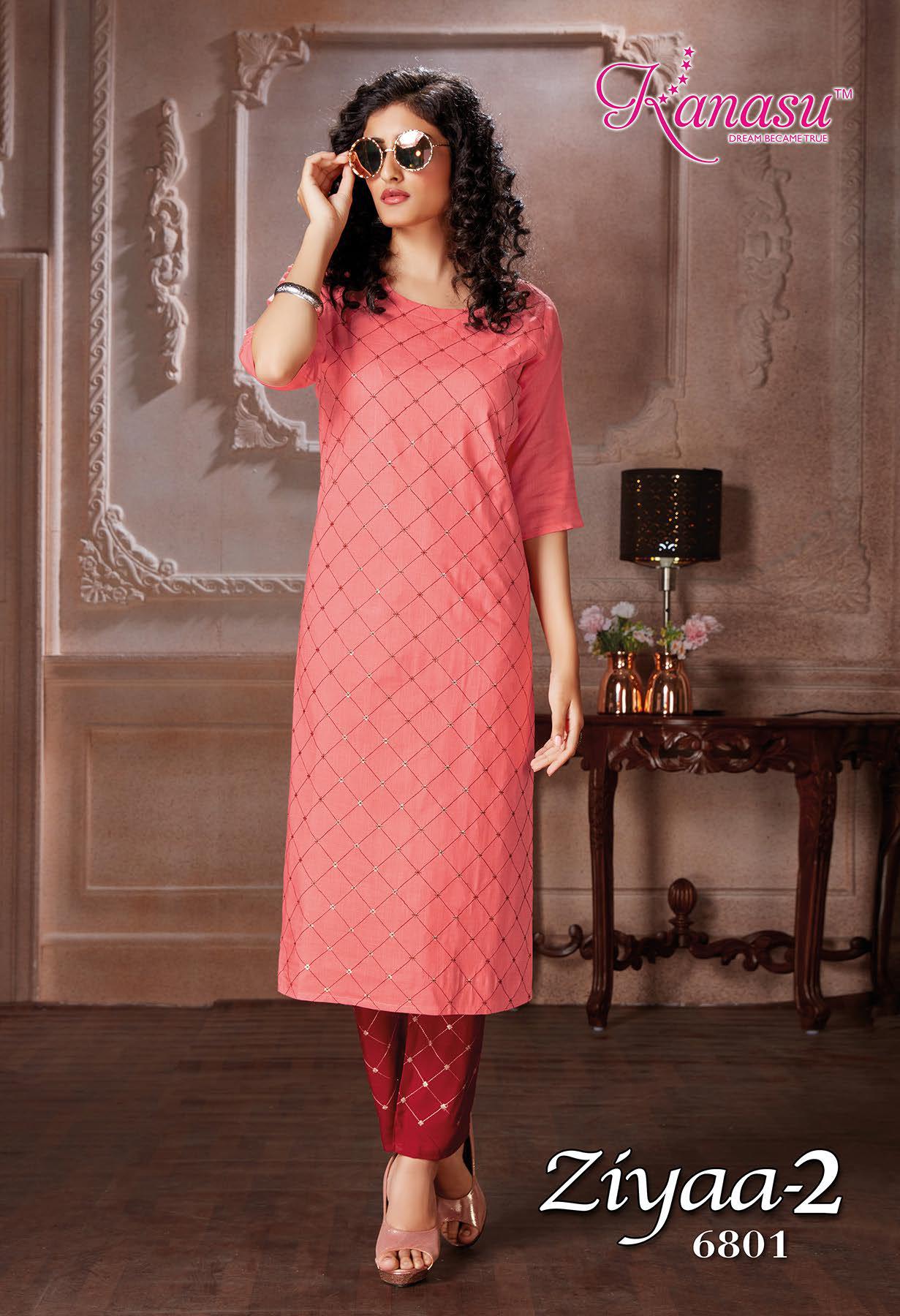 Kanasu Ziyaa 2 New Regular Wear Rayon Kurti With Pant Collection