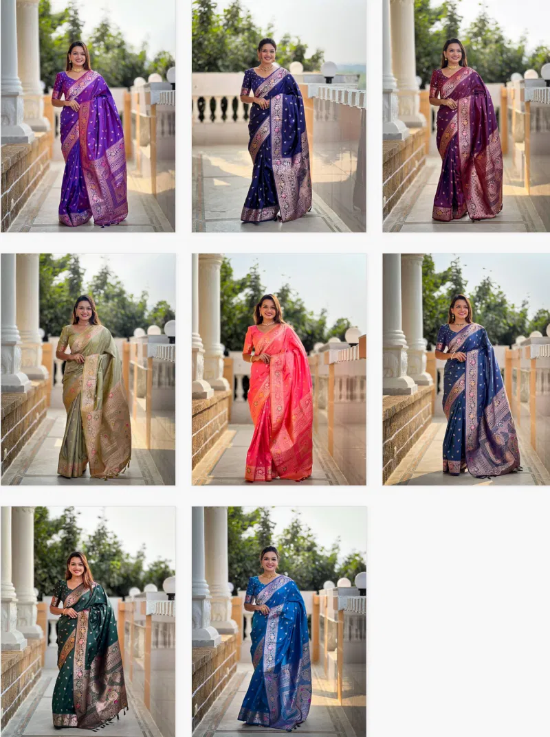 Aab Banarasi 5 Soft Banarasi Silk With Zari Weaving Saree wholesale price in surat
