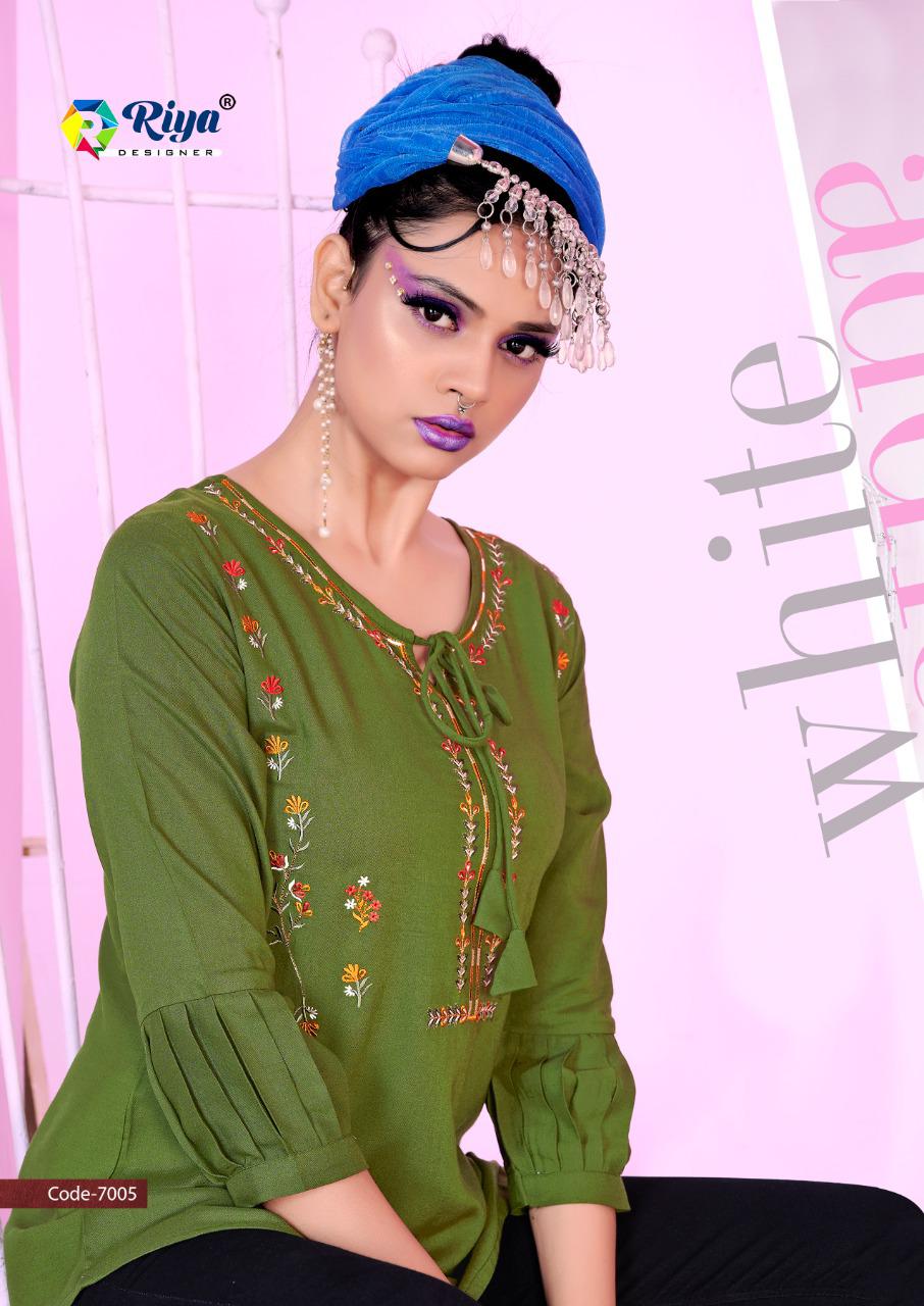 Riya Compass 7 Latest Casual Wear Embroidery Work Western Ladies Top Collection