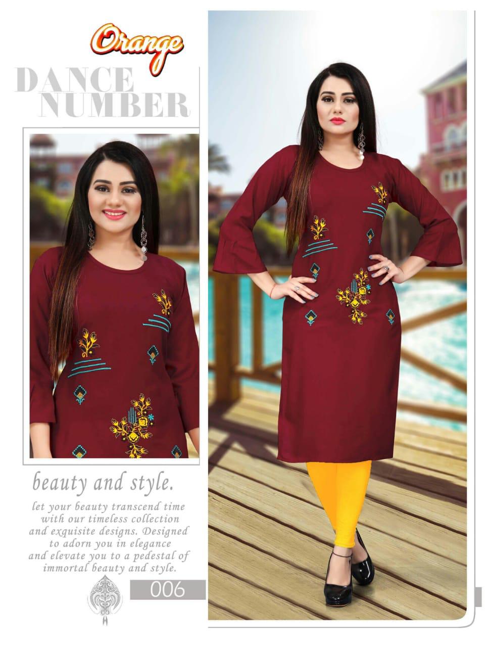 Trendy Aagya orange 2 Enthnic Regular Wear Latest Designer Kurti Collection