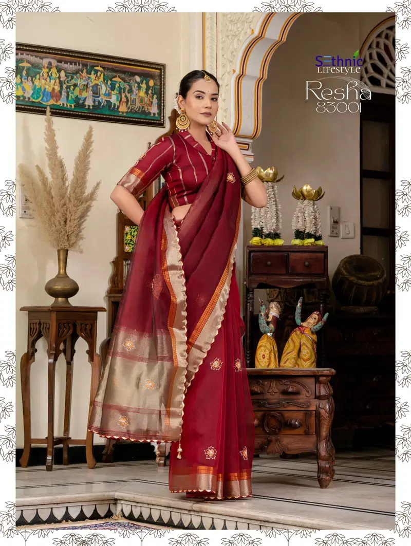 Resha By Sethnic Kota Linen Occasion Wear Saree Suppliers In India