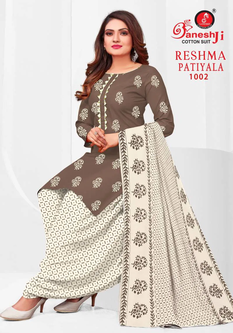 Reshma Patiyala Vol 01 By Ganeshji Fancy Cotton Dress Material Online Wholesale