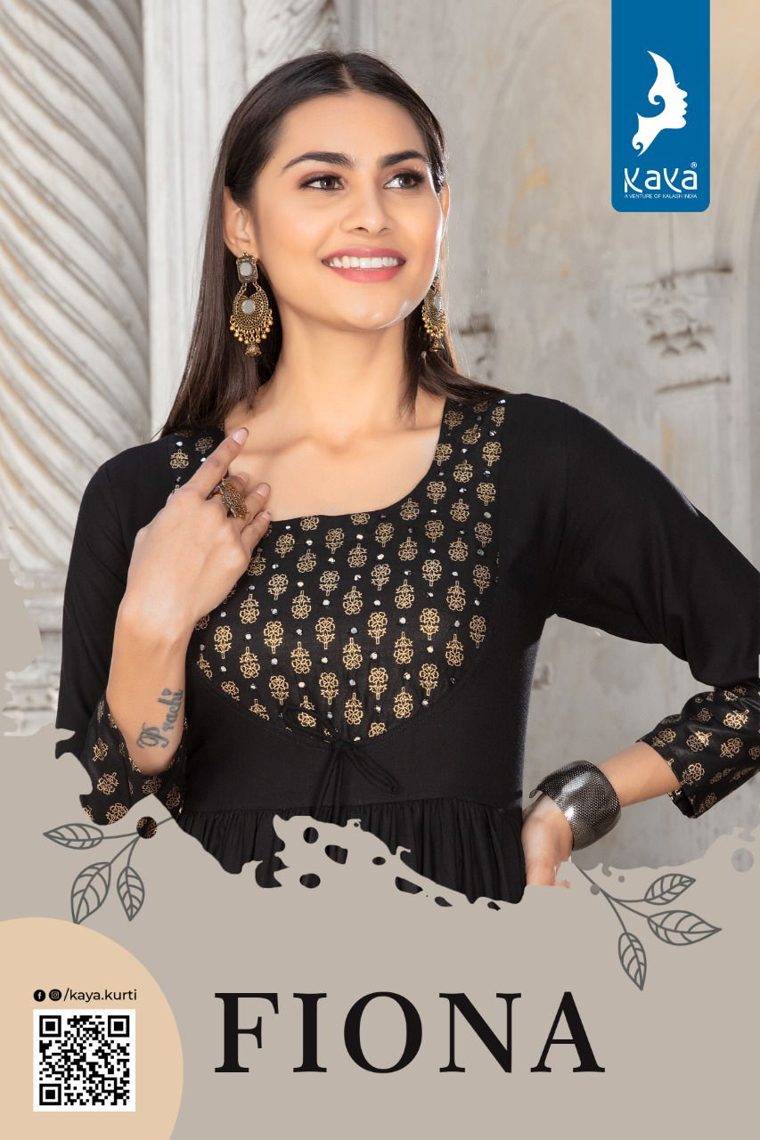 Kaya Fiona New Designer Ethnic Wear Rayon Long Anarkali Kurti Collection