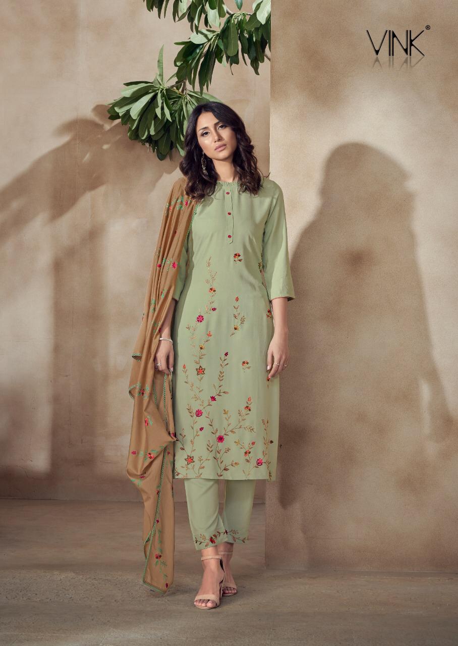 VINK WONDER Fancy Heavy Festive Wear Premium Rayon Kurta With Pant Readymade Collection 