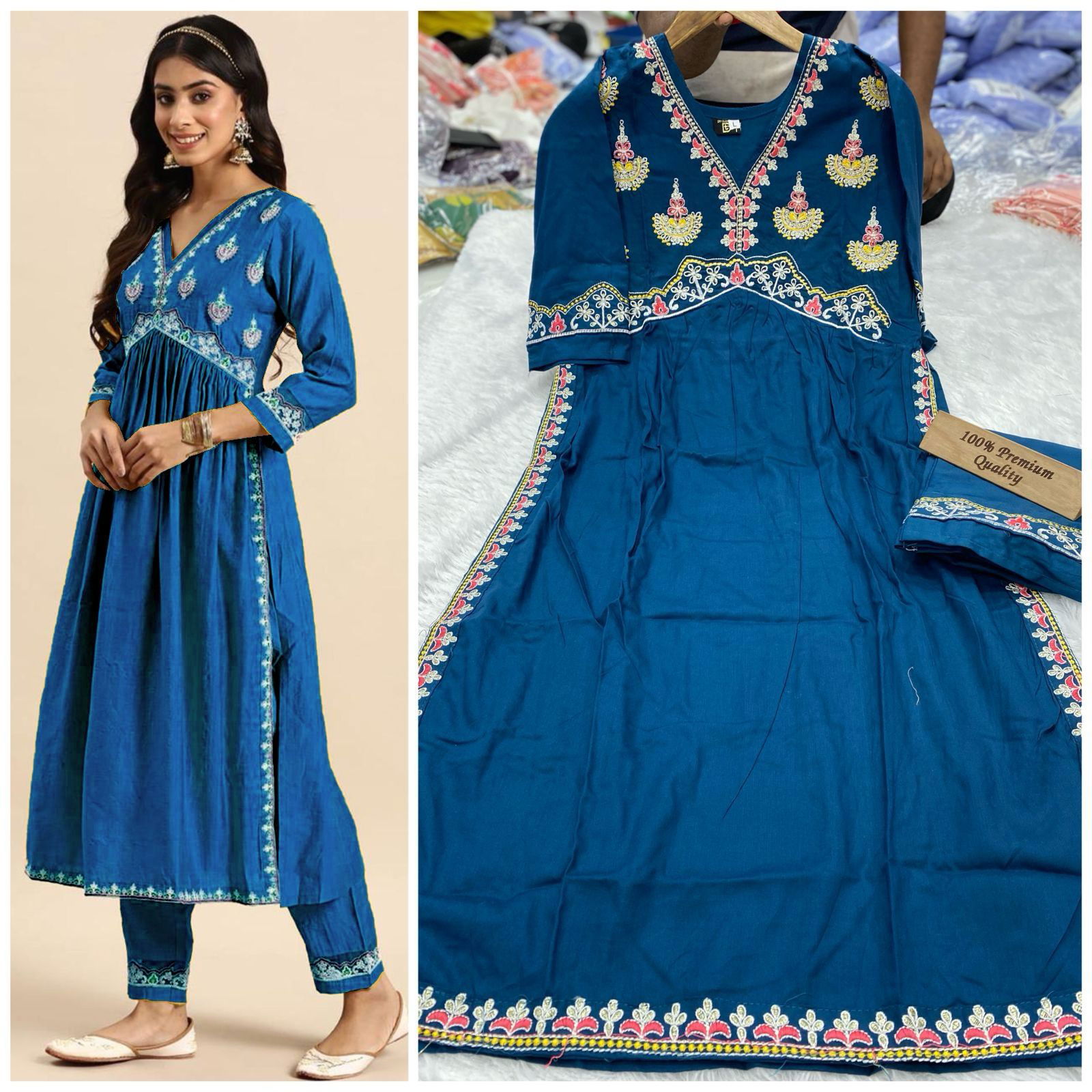 Zomato Rayon Cotton Alia Cut Kurti With Bottom Catalog