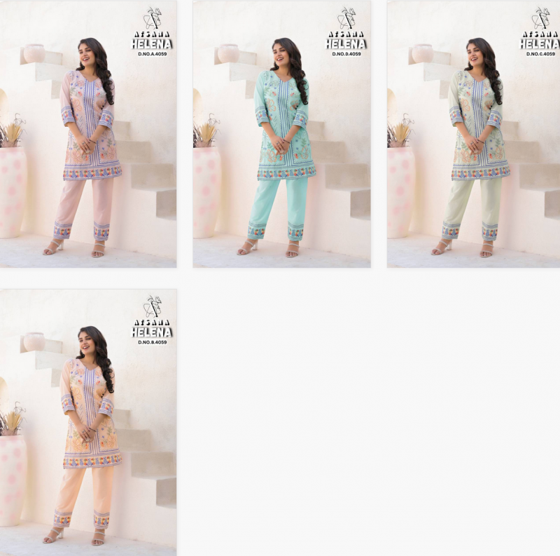 Helena By Afsana Cotton With Embroidered Co Ord Set Wholesale Clothing Suppliers In India