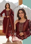 Naisha K 327 Silk Handwork Kurti With Pant Dupatta Wholesale Clothing Distributors In India