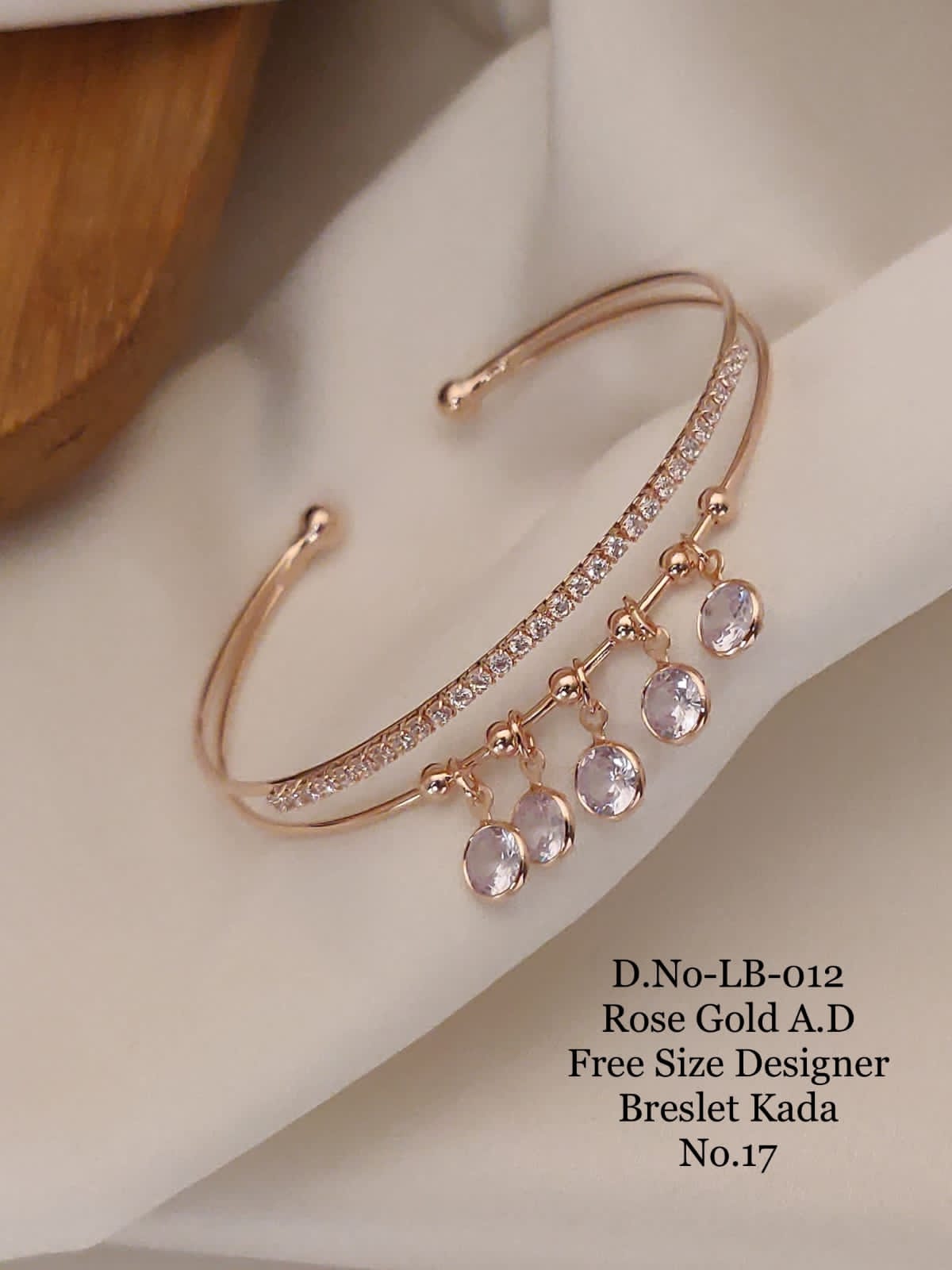 Rose Gold Free Size Designer Breslet Kada Catalog

