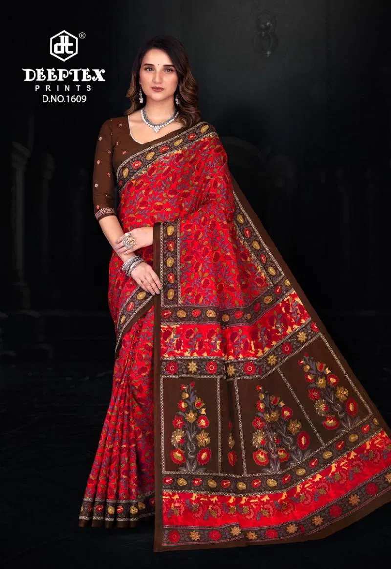Prime Time Vol 16 By Deeptex Cotton Printed Saree Wholesale Clothing Distributors In India