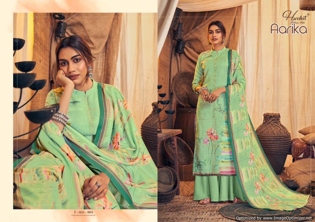 Harshit Aarika Latest Designer Pure Wool Pashmina Print with Swarovski Diamond Work Dress Material Collection 