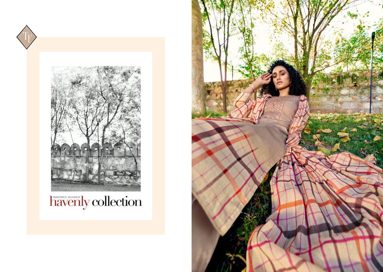 TANISHK MEHNAAZ Latest Fancy Festive Wear Pure Jam Cotton with cross stich embrodery Top With Bottom And Mal Mal Cotton Dupatta Ready Made Wear Collection