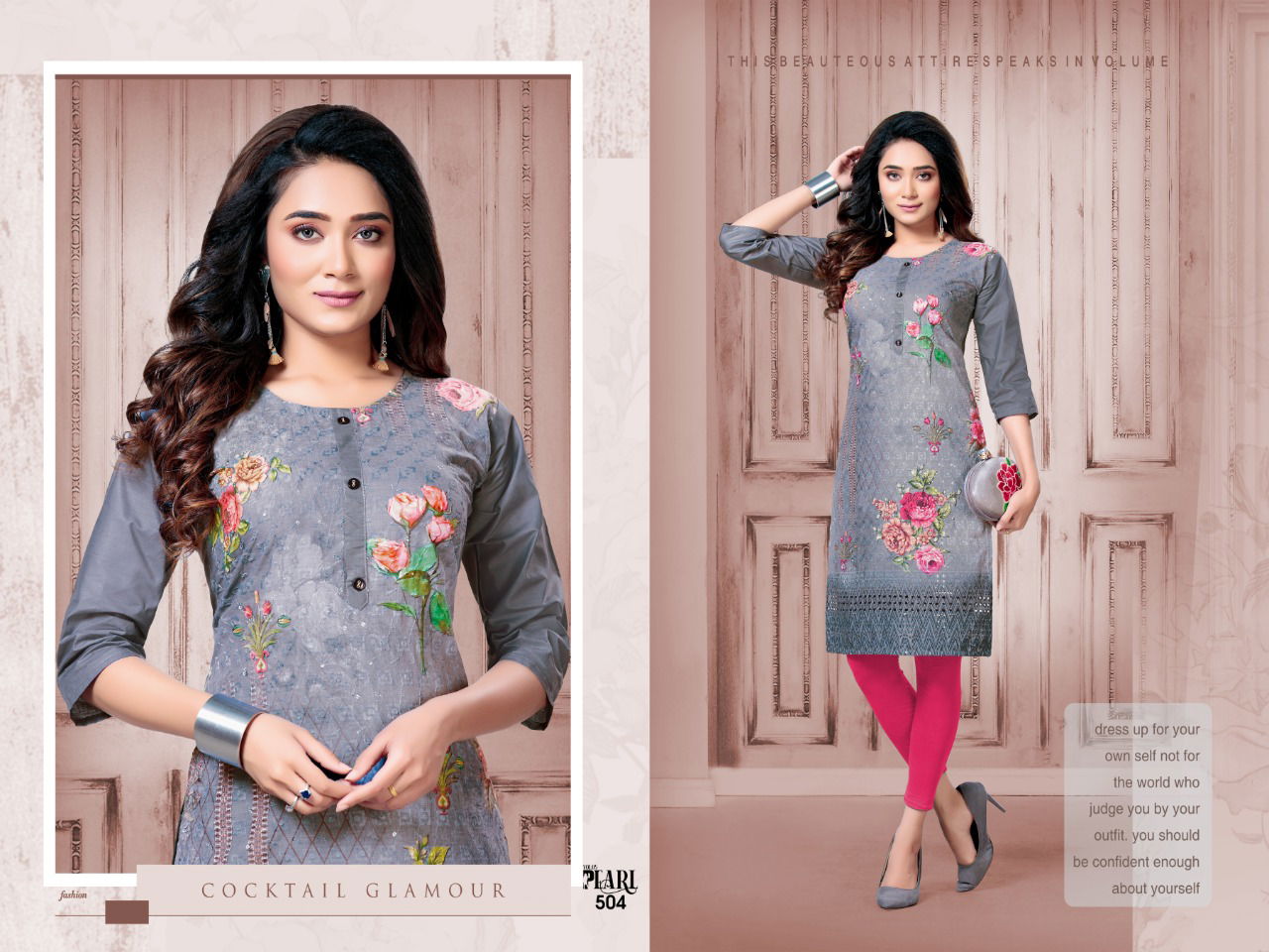 Pearl 5 Ethnic Regular Wear Designer chiken Printed Kurtis Collection
