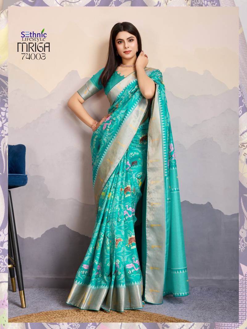 Mriga By Sethnic Dola Satin With Zari Patta Wholesale Saree Suppliers In Mumbai