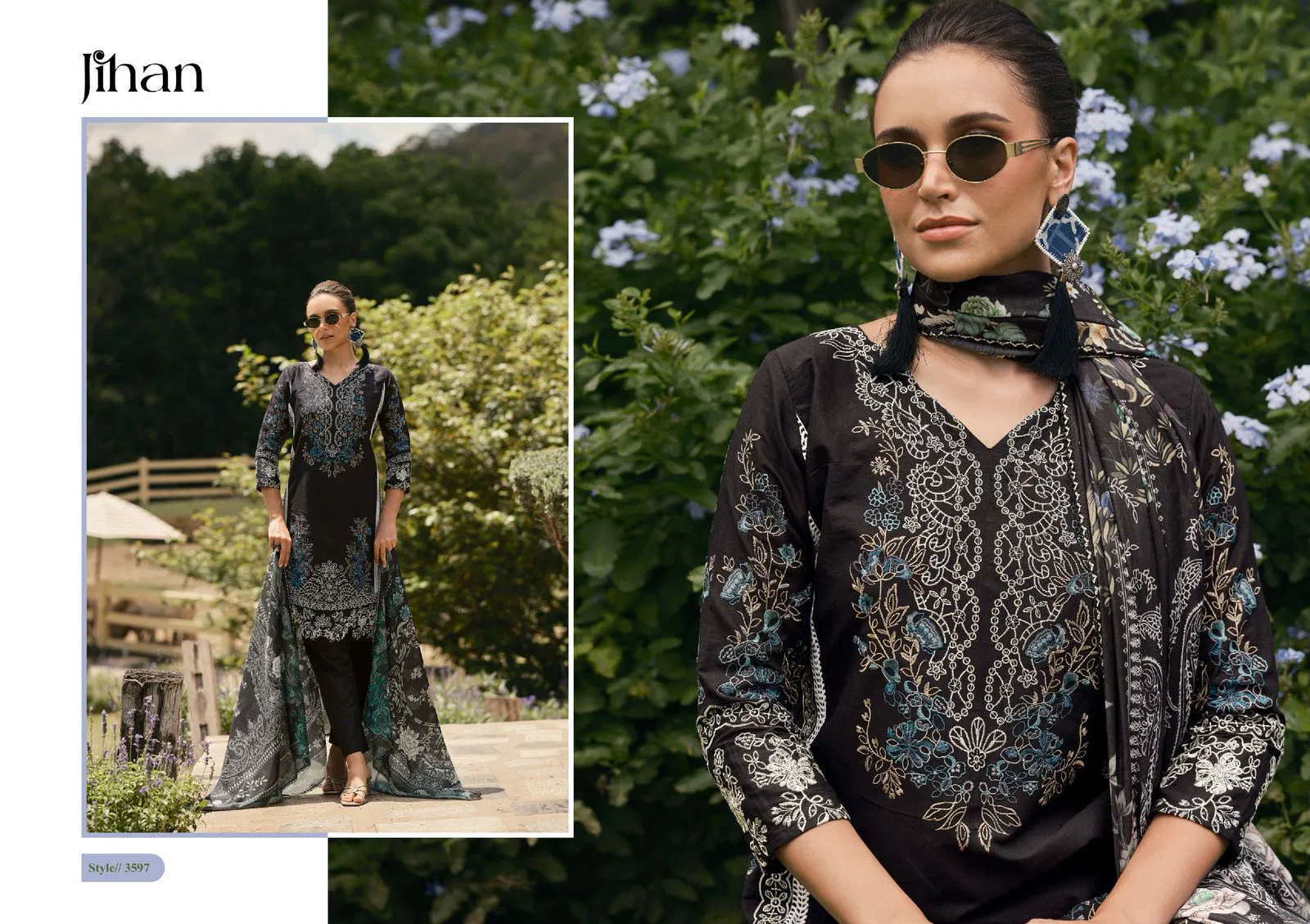 Jihan Taskeen Vol 2 Cotton Embroiderey Surat Pakistani Suits Wholesale Market