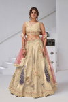 Cream Colour Banarsi Silk Lahenga With Blouse And Dupatta Wholesale Price In Surat Kf 2150