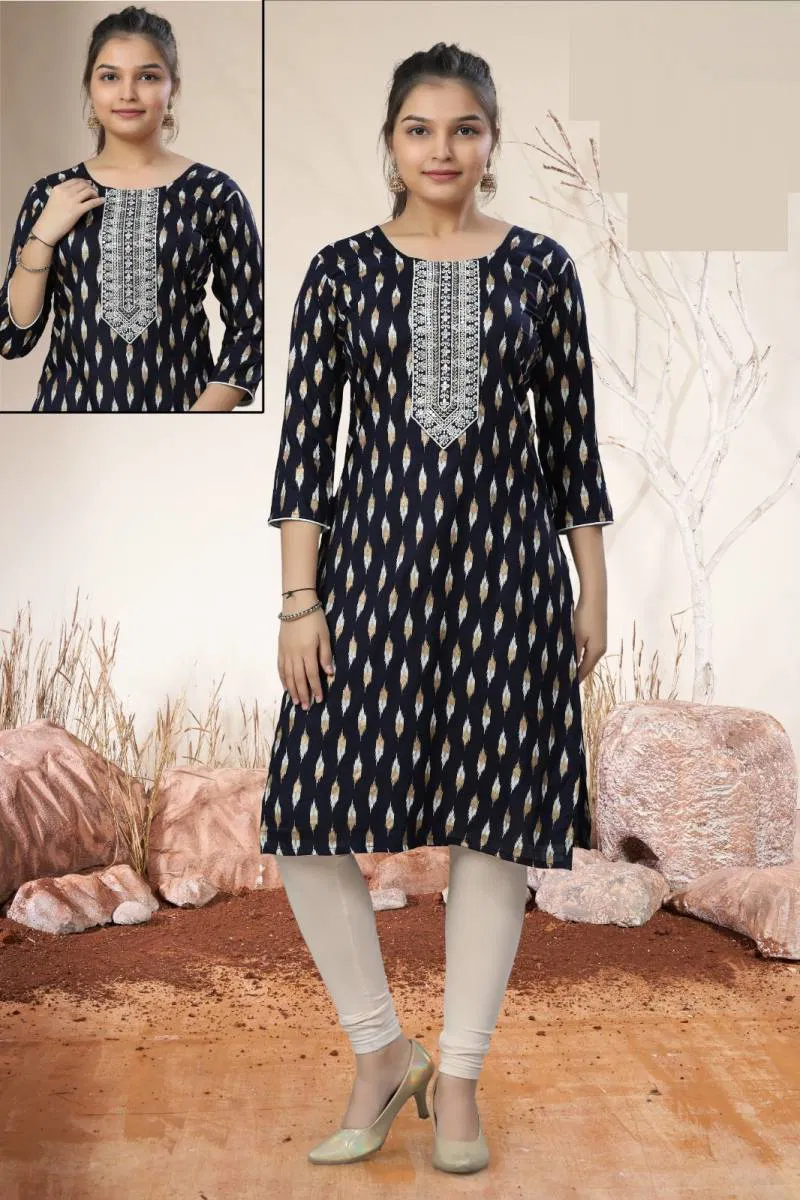 Basic Print Kurti Vol 2 Rayon Printed Kurti Wholesale Price In Surat