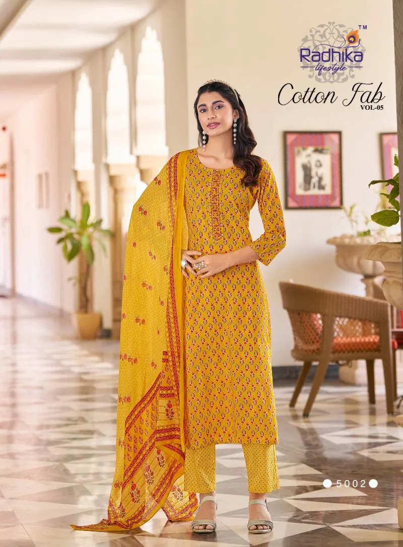 Cotton Fab Vol 5 By Radhika Cotton Printed Kurti Bottom With Dupatta Bulk Orders In India