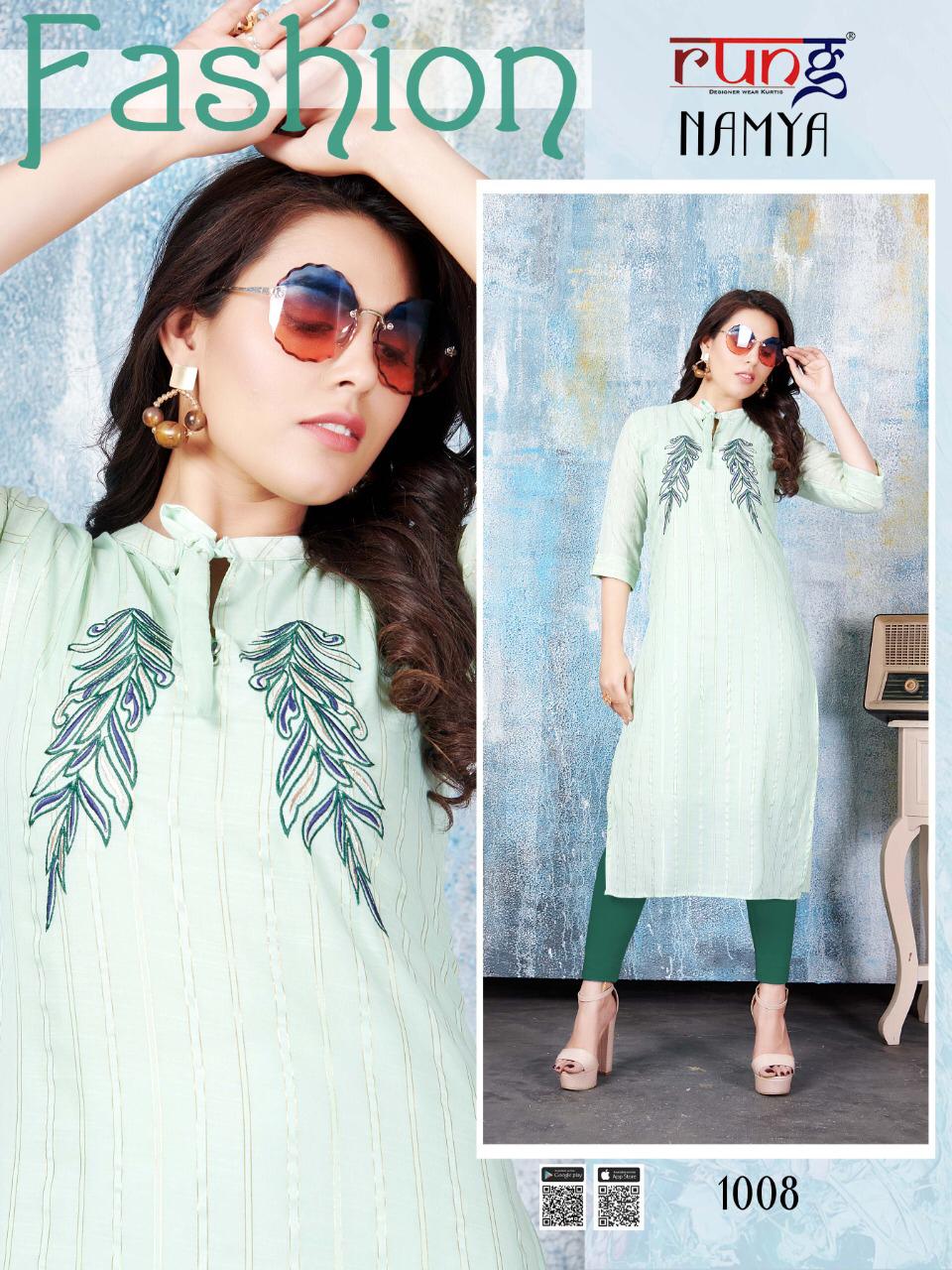 Rung Namya Latest Ethnic Wear Masleen Designer Kurtis Collection
