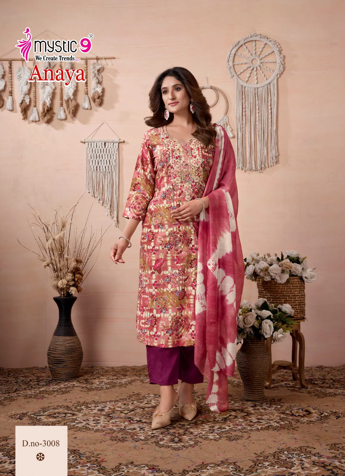 Anaya Vol 3 By Mystic 9 Rayon Kurti With Bottom Dupatta Wholesalers In Delhi
