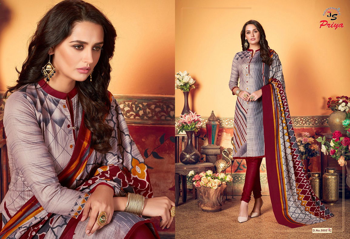 JS Priyalaxmi 5 Latest Collection Of Designer Printed Pure Cotton Dress Material 