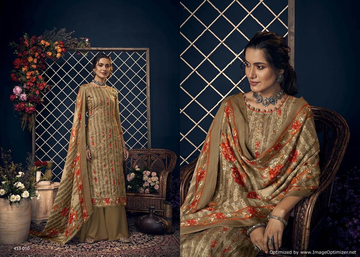 Belliza Kashmiriya Latest Designer Pure Pashmina Digital Print with Exclusive Sleek Kasab Gota Work Dress Material Collection 
