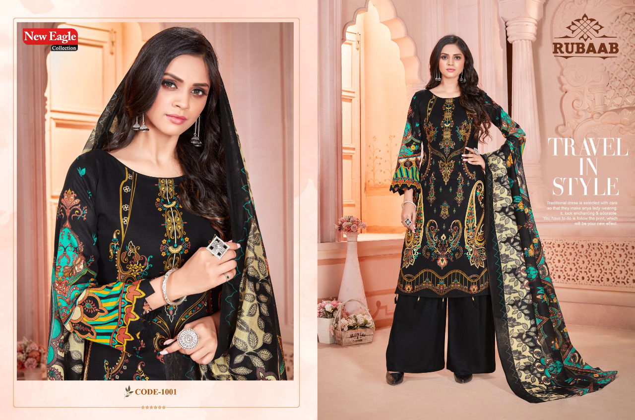 New Eagle Collection Rubaab 1 Casual Daily Wear Karachi Cotton Dress Material Collection