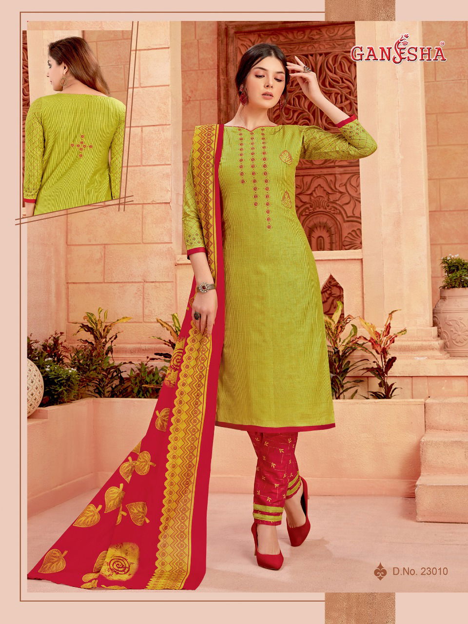 Ganesha Print 23 Latest Designer Printed Cotton Dress Material Collection
