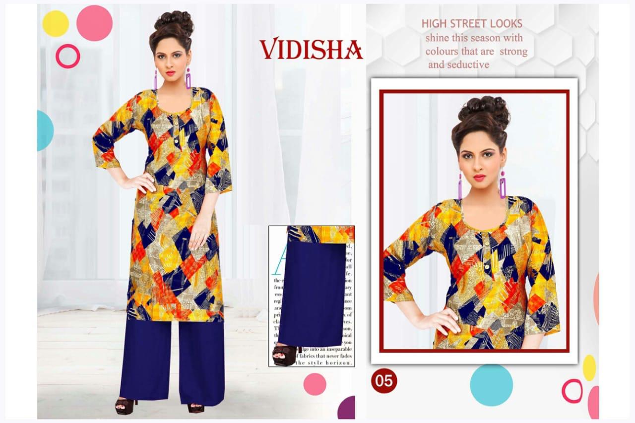 Aagya Vidhisha Stylish Daily Wear Printed Rayon Kurtis With Plazzo Collection