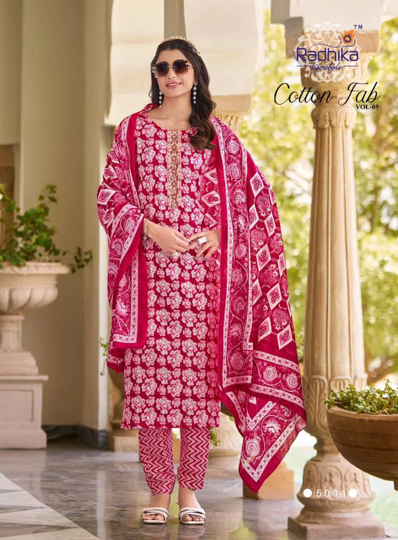 Cotton Fab Vol 5 By Radhika Cotton Printed Kurti Bottom With Dupatta Bulk Orders In India