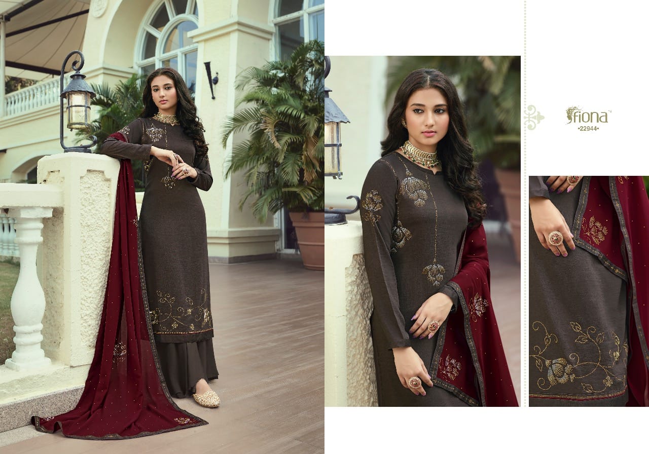 Fiona Gulzar 22951 Festive Wear Designer Soft Silk Jacquard With Hand Work Salwar Suits Collection
