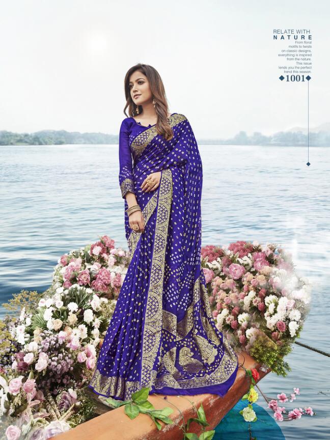 Rajyog Chunari Silk Heavy Bandhani Printed Latest Designer pure viscose with finish blouse Wedding Wear Collection