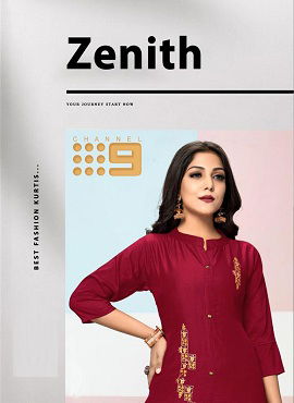 C9 Zenith Latest Festive wear Heavy Finest Quality Of Chinon Silk  Embroidery Kurti With Cotton Bottom Collection
