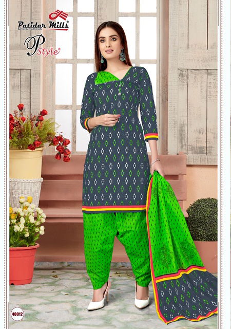 Patidar P Style 40 Latest Designer daily wear Pure Cotton Dress Material Collection 