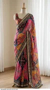 Latest Ajarakh With Real Mirror Work Saree