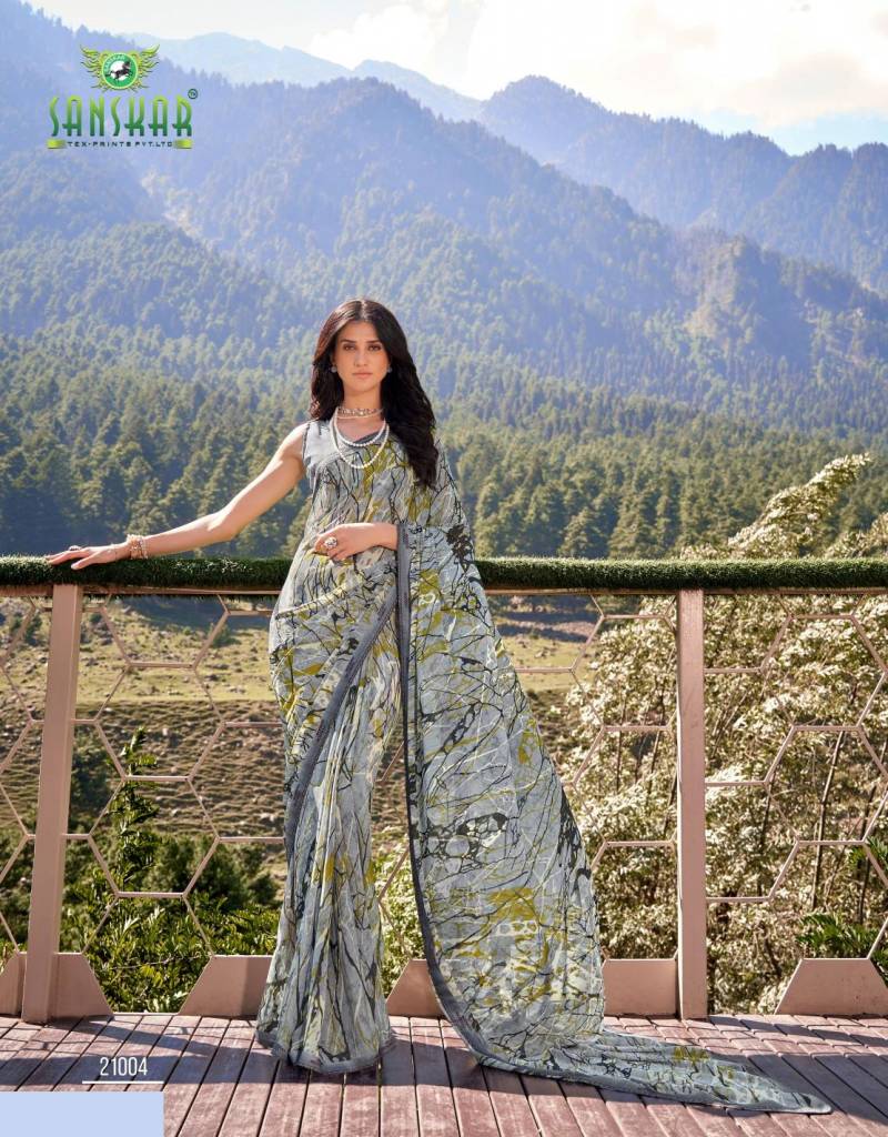 Sanskar Shama Weightless Digital Printed Border Daily Wear Saree Online Wholesale
