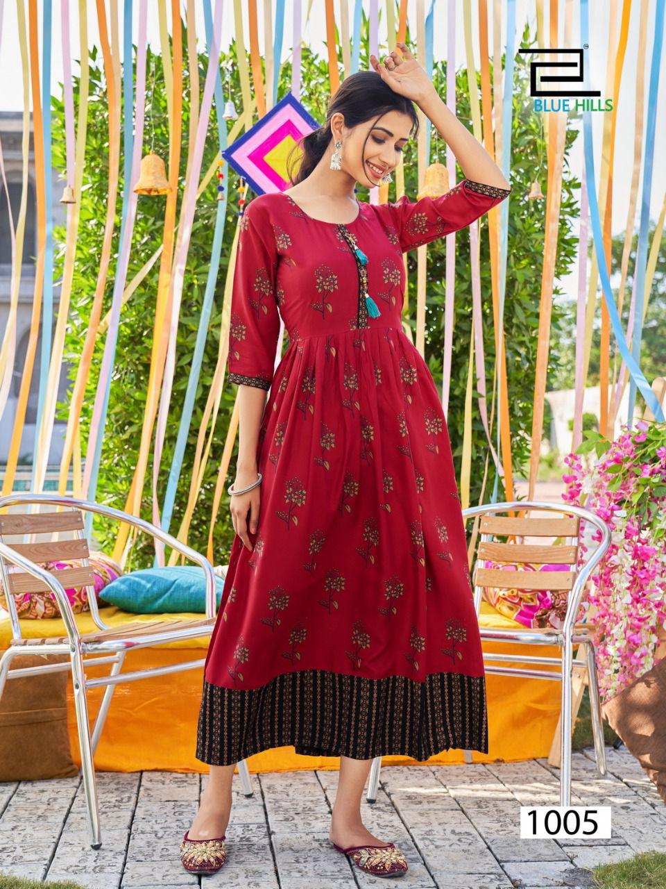 Blue Hills Khwaab 3 Fancy Party Wear Rayon Long Anarkali Kurti Collection