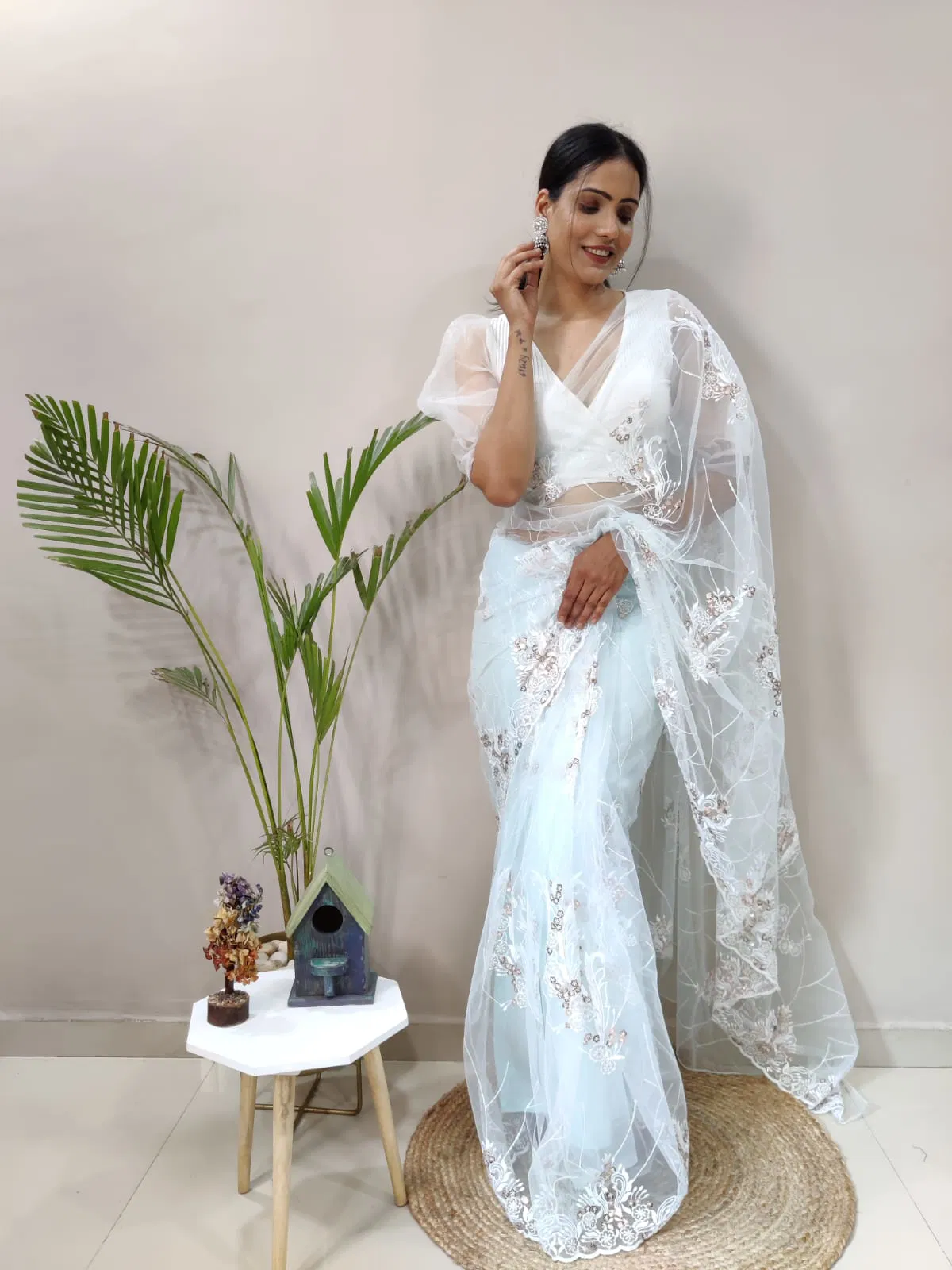 Rainbow Heavy Butterfly net Party Wear Sarees Catalog