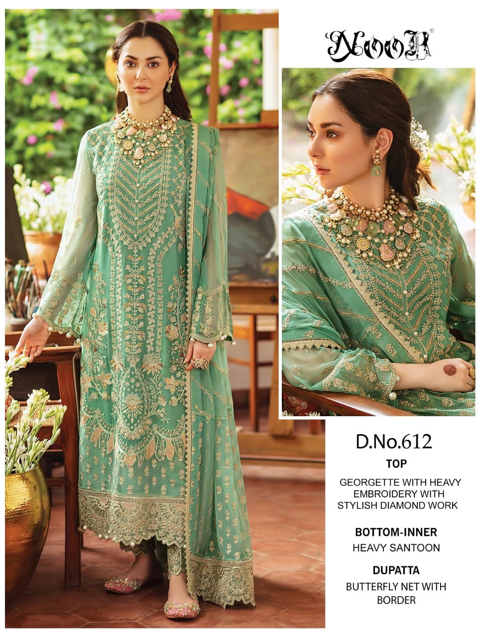 Noor Afrozeh Latest Designer Georgette Wear Pakistani Salwar Kameez