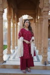 Naisha K 598 Roman Silk With Work Kurti With Plazzo Dupatta Exporters In India