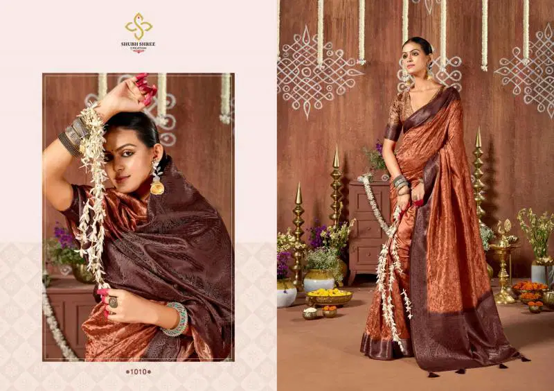 Saarika By Shubh Shree Tusser Silk With Weaving Saree Exporters In India