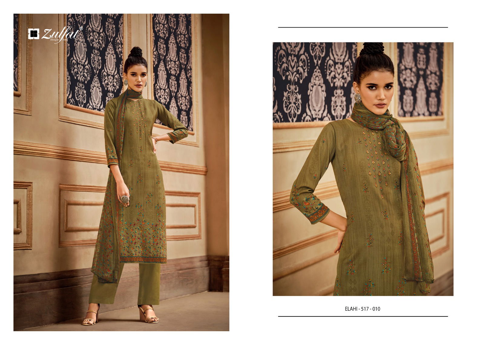 Elahi By Zulfat Printed Pashmina Dress Material Catalog