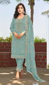 Super Hit 5099 Orgenza Embroidary Beads Work Salwar Kameez Wholesale Clothing Suppliers In India