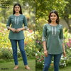 Naisha K 413 Cotton Flax Embroidery Work Casual Wear Top Wholesale In India