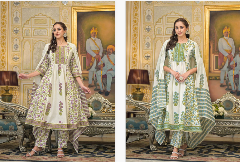 Tanyaa P 166 Mul Cotton With Handwork Neck Touchup Kurti Bottom With Dupatta Wholesale In India
