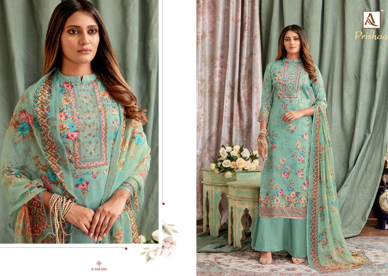 Alok Prishaa Latest Fancy casual Wear Pure Cotton Jam Digital Print with Swarovski Diamond Work Dress Material Collection