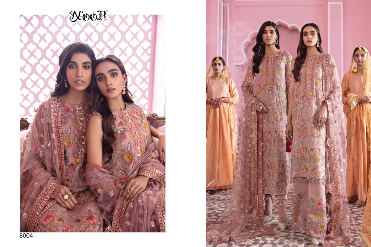 Noor Iznik Latest Fancy Designer Festive Wear Georgette Butterfly Net Embroidery Pakistani Salwar Suits Collection

