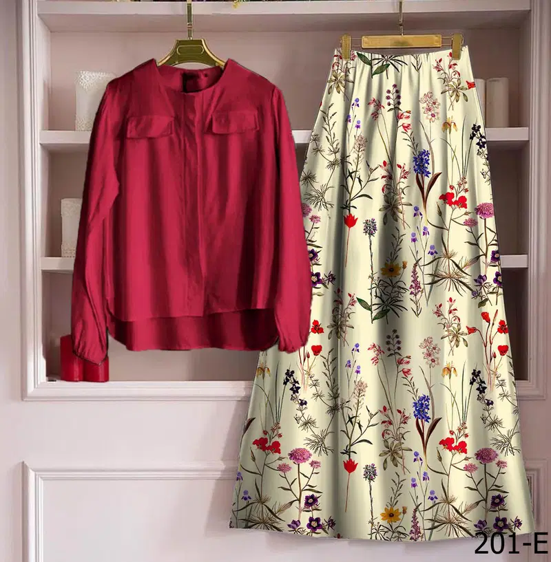 New Latest Designer Printed Casual Skirt With Top Collection 