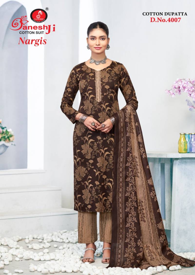 Nargis Vol 04 By Ganeshji Printed Cotton Dress Material Bulk Orders In India
